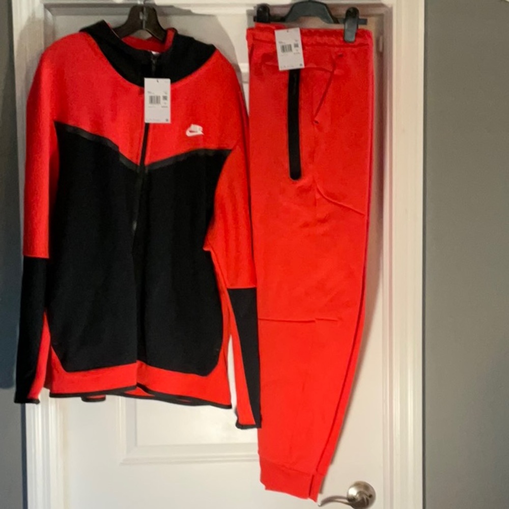 Nike Red and Black Tracksuit